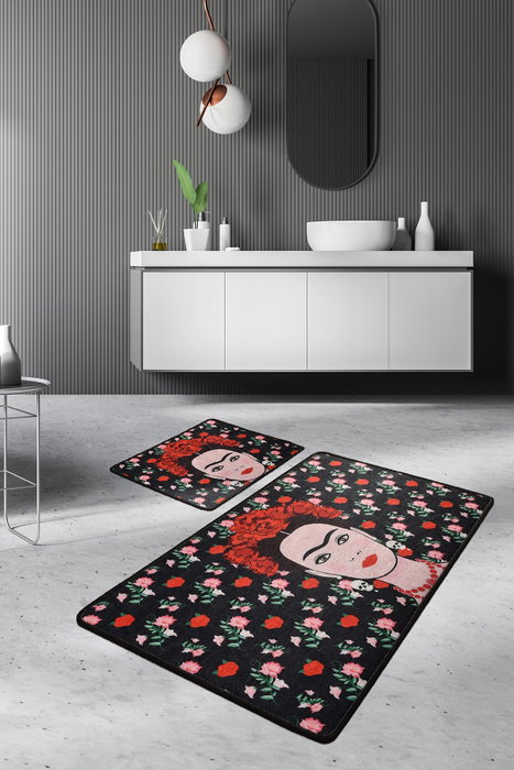 Mijölnir Frida - Black Juego de alfombras de baño Mijölnir Frida - Black Juego de alfombras de baño
